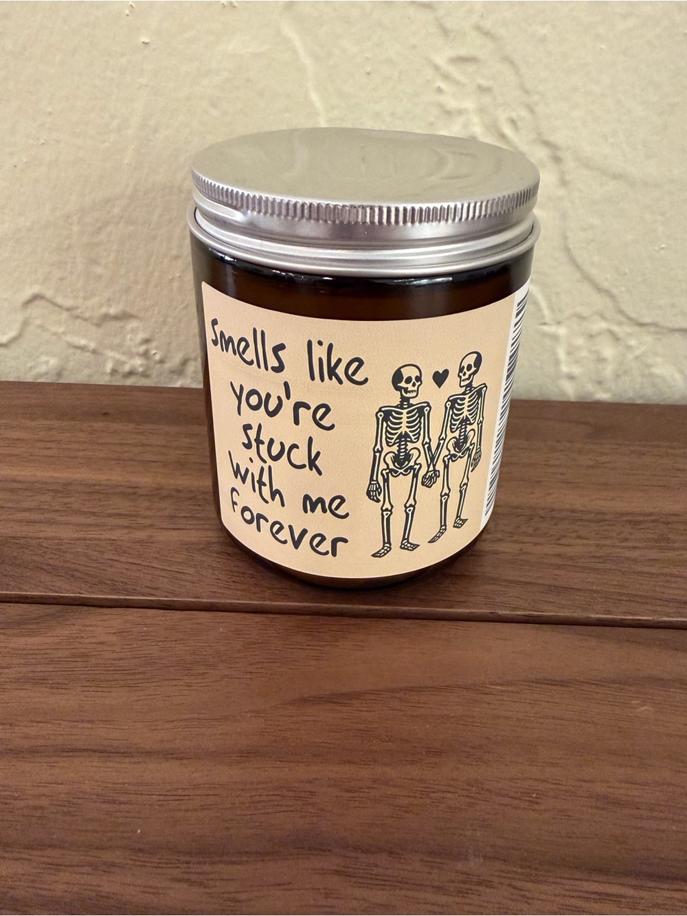 Skeleton Couple “Stuck With Me Forever” Scented Jar Candle